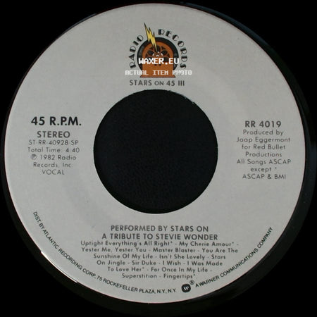 Stars On 45 / Stars On - A Tribute To Stevie Wonder / Stars On 45 Get Ready Iii side A
