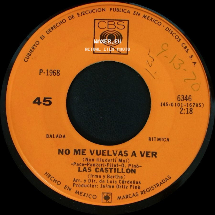 Las Castillon - Cielo Rojo / No Me Vuelvas A Ver side B