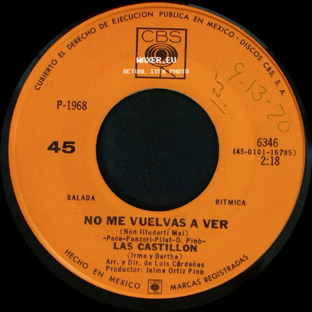 Las Castillon - Cielo Rojo / No Me Vuelvas A Ver side B