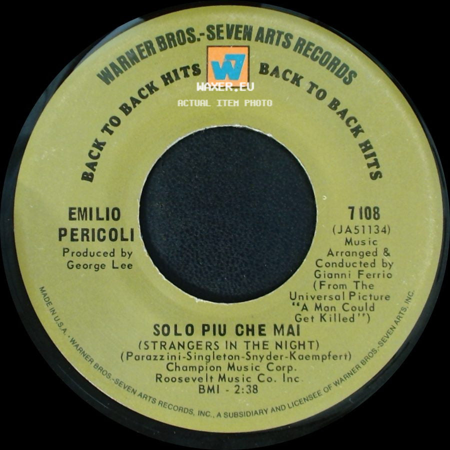 Emilio Pericoli / Emilio Pericoli With Giampiero Boneschi's Orchestra - Solo Piu Che Mai (Strangers In The Night) / Al Di La' side A