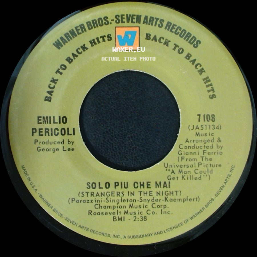 Emilio Pericoli / Emilio Pericoli With Giampiero Boneschi's Orchestra - Solo Piu Che Mai (Strangers In The Night) / Al Di La' side A