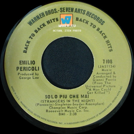 Emilio Pericoli / Emilio Pericoli With Giampiero Boneschi's Orchestra - Solo Piu Che Mai (Strangers In The Night) / Al Di La' side A
