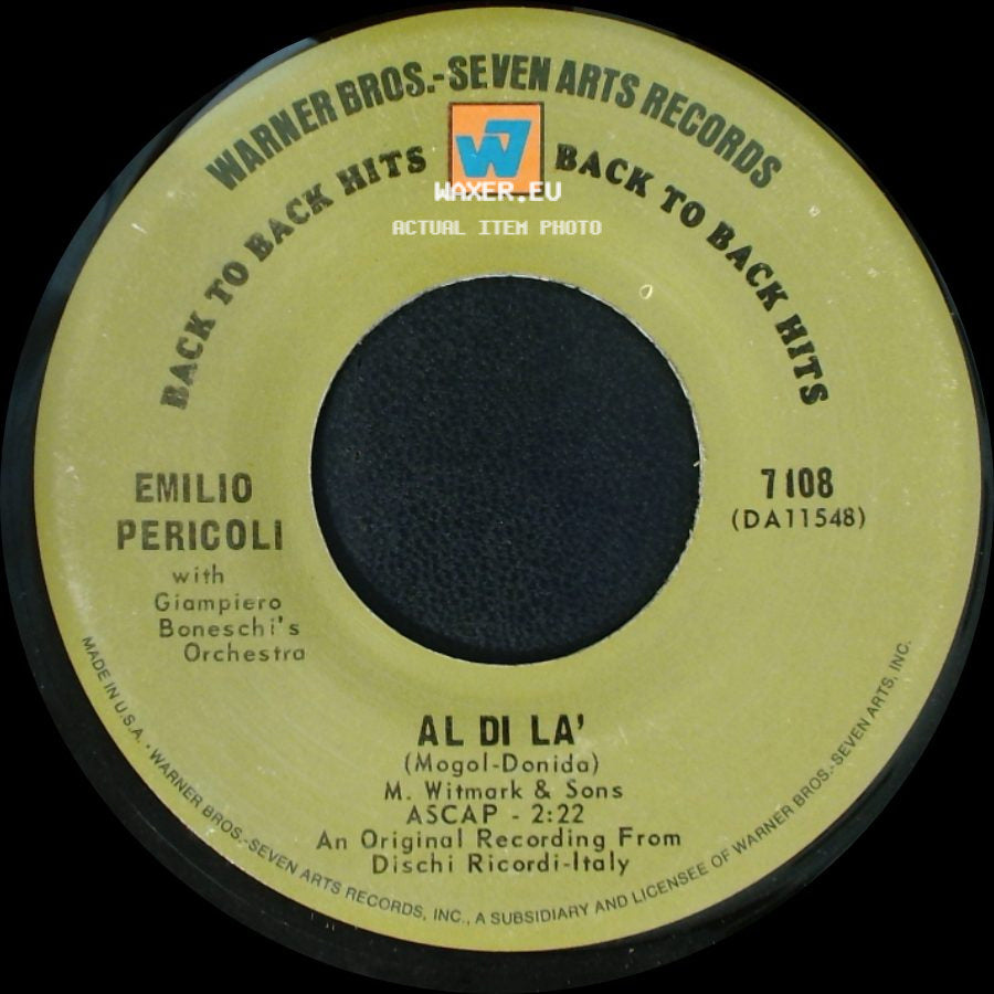 Emilio Pericoli / Emilio Pericoli With Giampiero Boneschi's Orchestra - Solo Piu Che Mai (Strangers In The Night) / Al Di La' side B