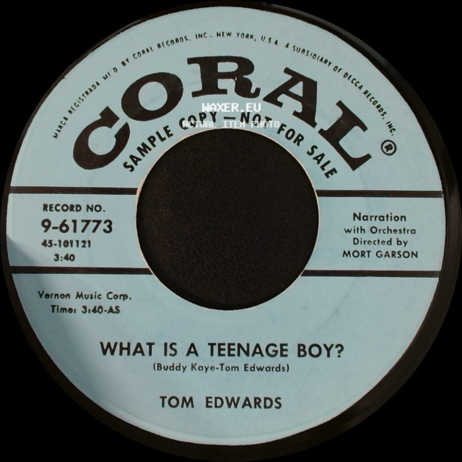 Tom Edwards - What Is A Teenage Girl? / What Is A Teenage Boy? side B
