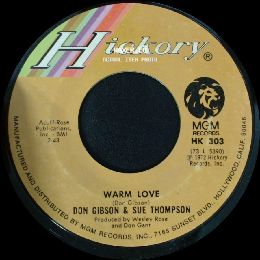 Don Gibson & Sue Thompson / Sue Thompson & Don Gibson - Warm Love / Fly The Friendly Skies With Jesus side A