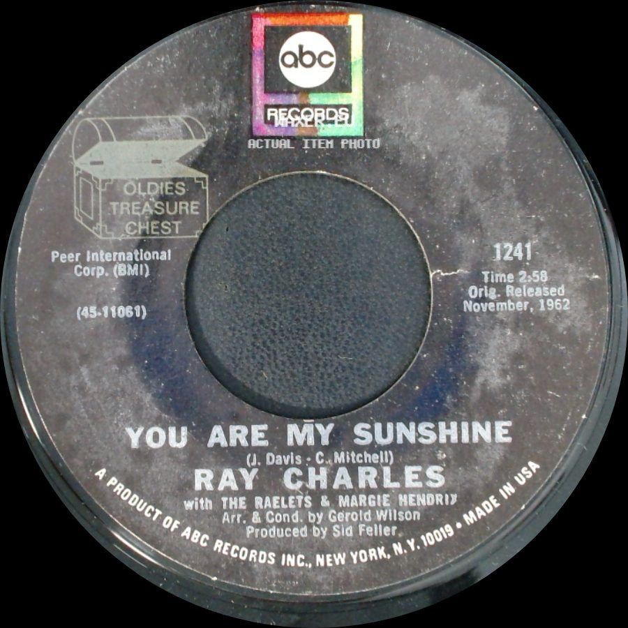 Ray Charles - You Are My Sunshine / I Can't Stop Loving You side A