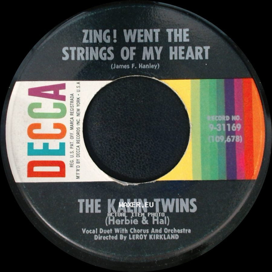 The Kalin Twins - No Money Can Buy / Zing! Went The Strings Of My Heart side B