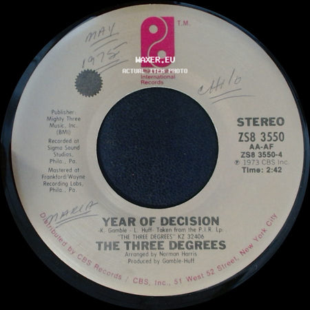 The Three Degrees - When Will I See You Again / Year Of Decision side B