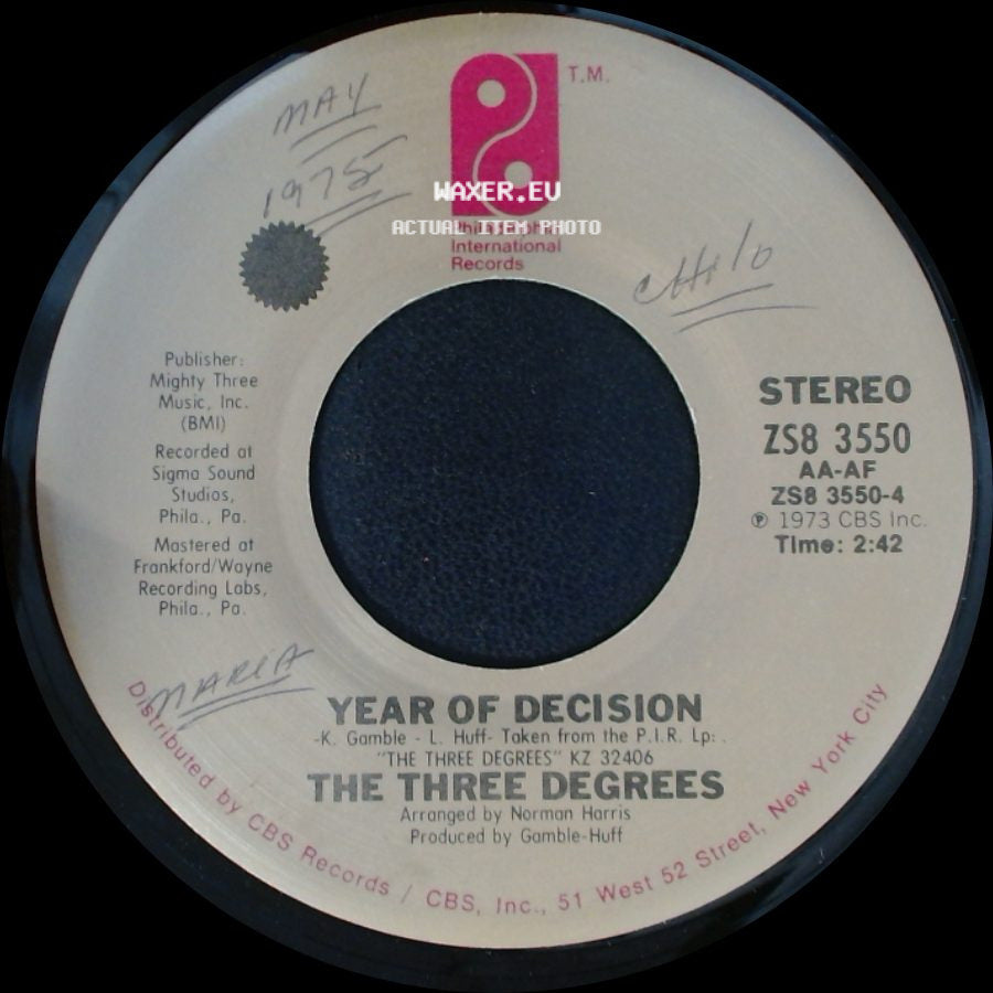 The Three Degrees - When Will I See You Again / Year Of Decision side B