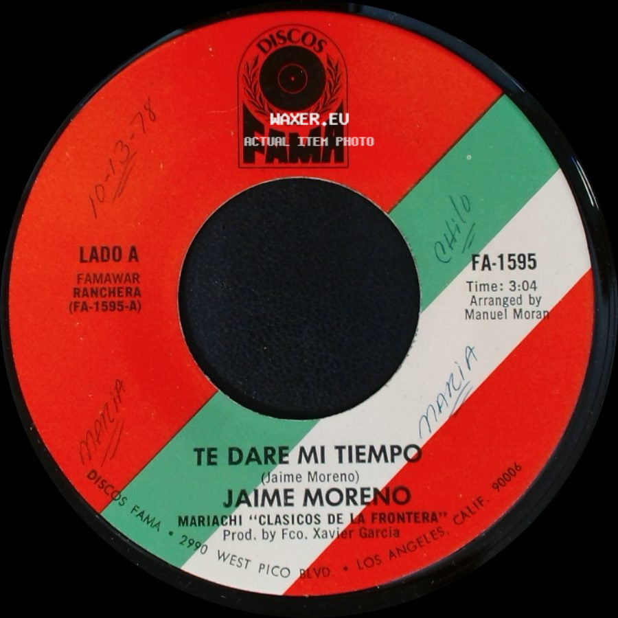 Jaime Moreno - Te Dare Mi Tiempo / Ando Buscando Un Corazon side A