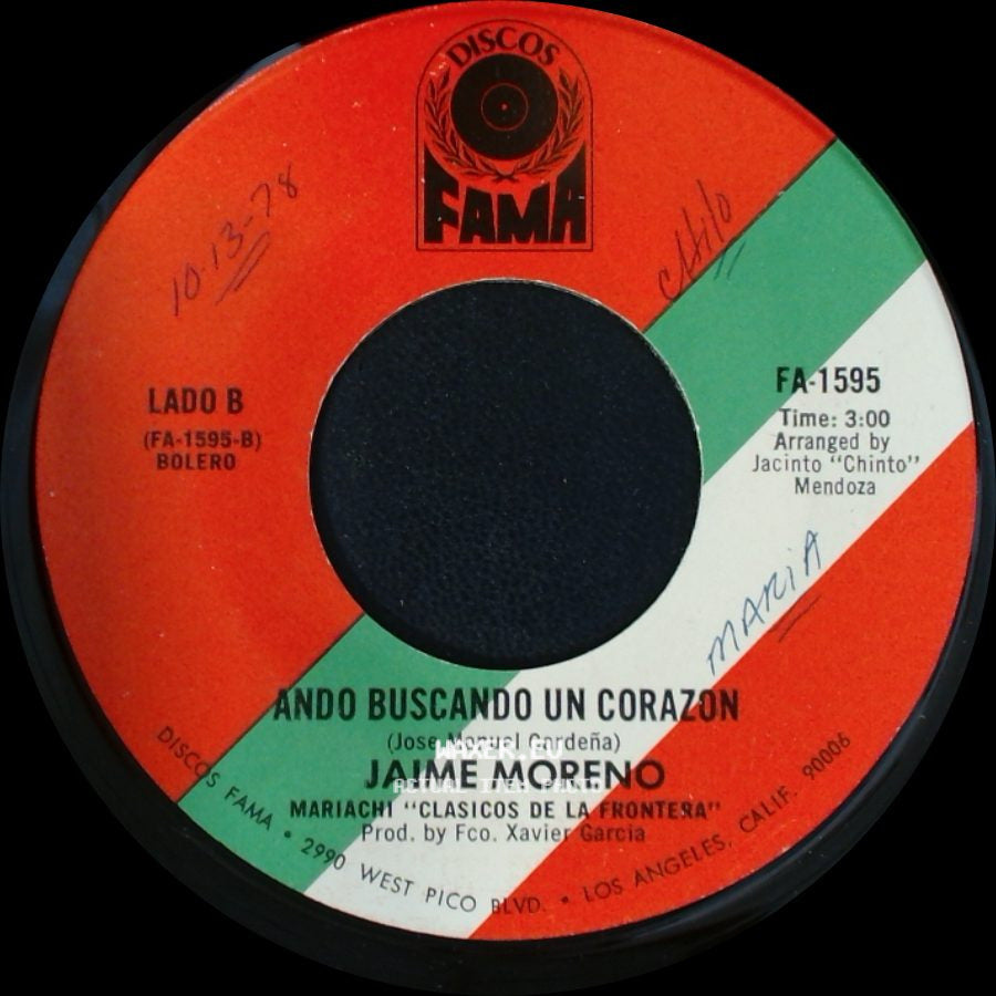 Jaime Moreno - Te Dare Mi Tiempo / Ando Buscando Un Corazon side B