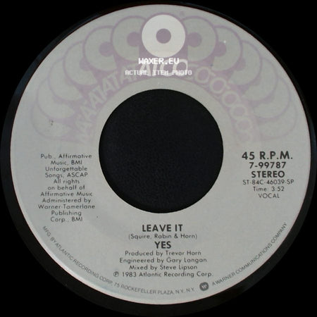 Yes - Leave It / Leave It side B