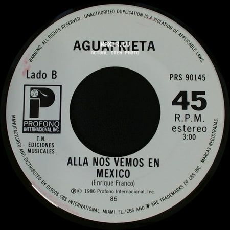 Aguaprieta - Sol Rojo / Alla Nos Vemos En Mexico side B