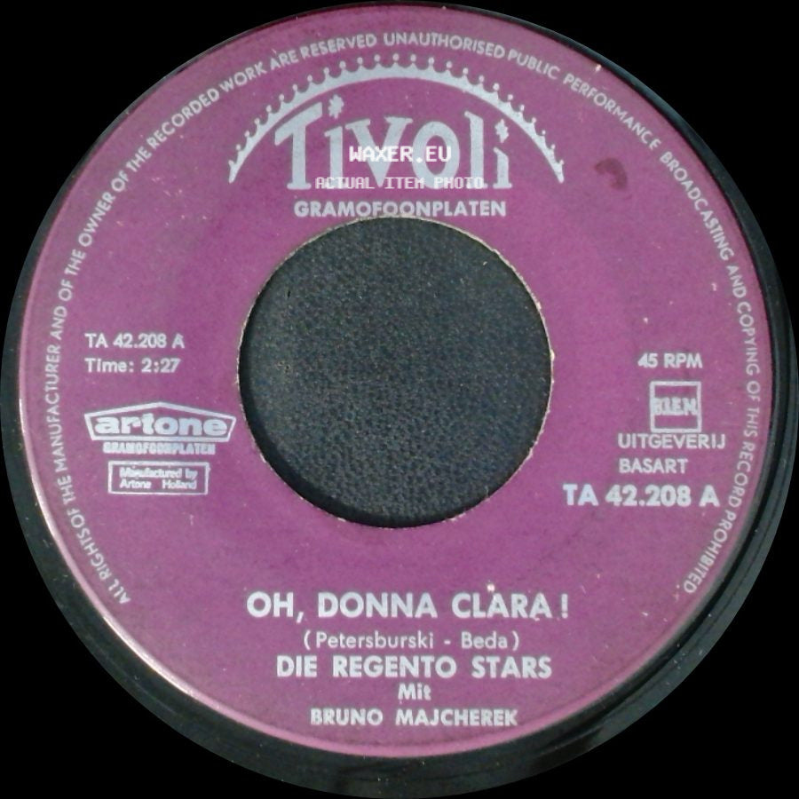 Die Regento Stars Mit Bruno Majcherek - Oh, Donna Clara! / Der Schlittenhund side A