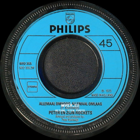 Peter En Zijn Rockets - Allemaal Omhoog, Allemaal Omlaag / Angeline, (M'n Blonde Sexmachine) side A