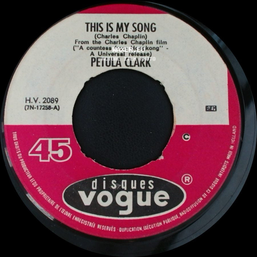 Petula Clark - This Is My Song / The Show Is Over side A