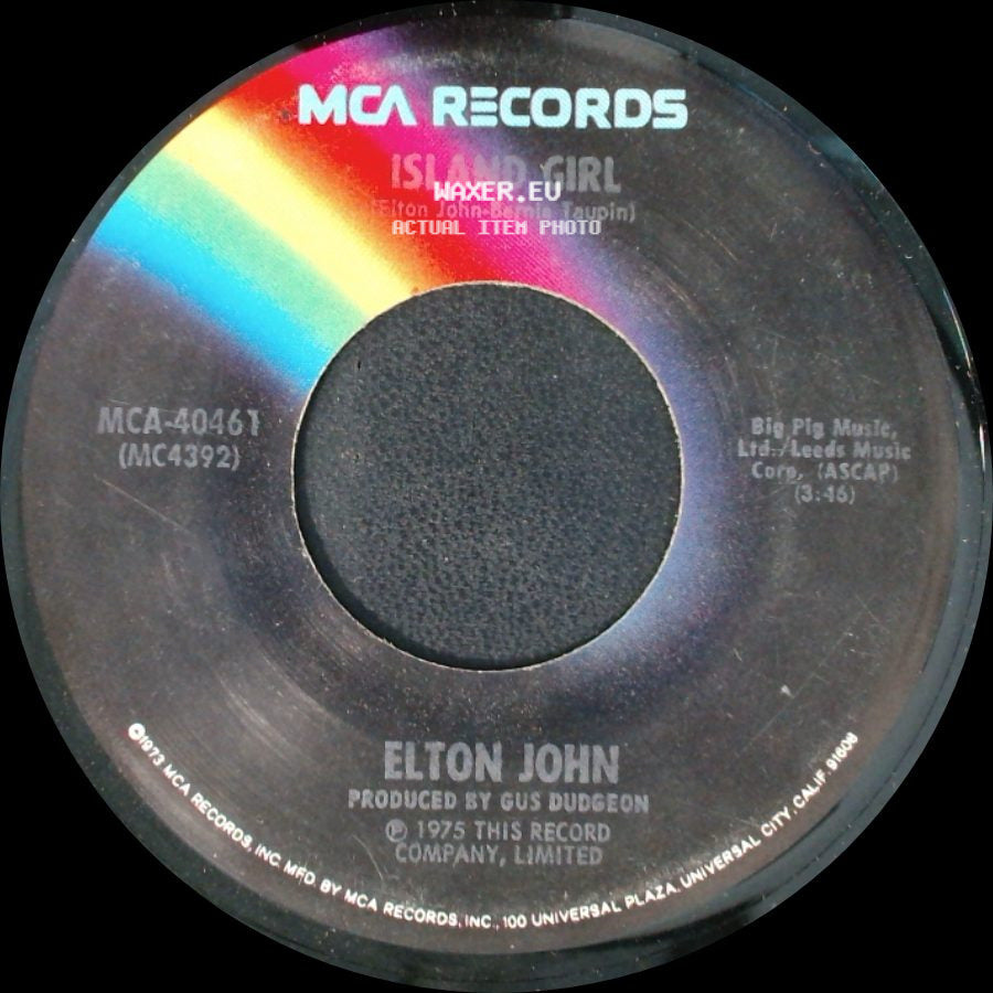 Elton John - Sugar On The Floor / Island Girl side B