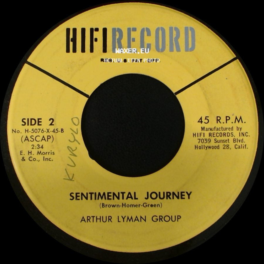 Arthur Lyman Group - Jungle Drums / Sentimental Journey side B