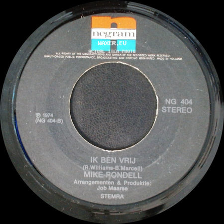 Mike Rondell - L'amour En France / Ik Ben Vrij side B