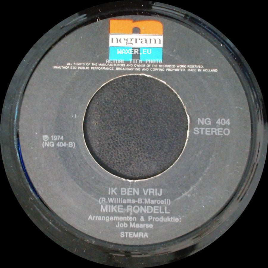 Mike Rondell - L'amour En France / Ik Ben Vrij side B