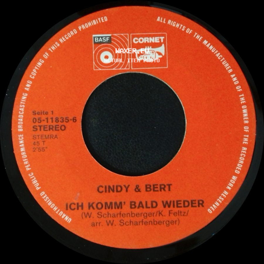 Cindy & Bert - Ich Komm' Bald Wieder / Mondschein side A