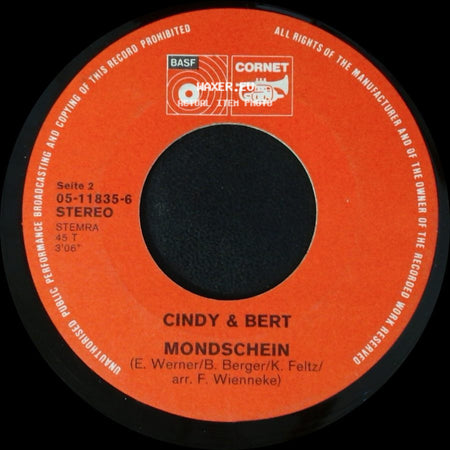 Cindy & Bert - Ich Komm' Bald Wieder / Mondschein side B