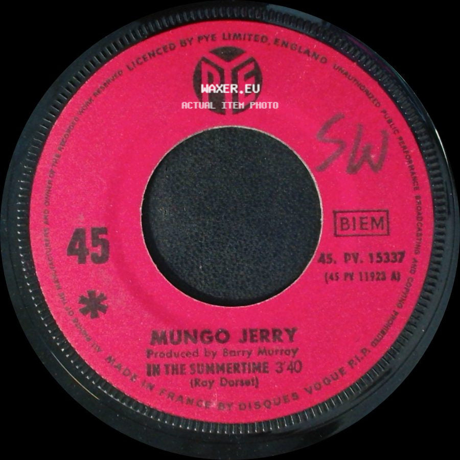 Mungo Jerry - Mighty Man / In The Summertime side B