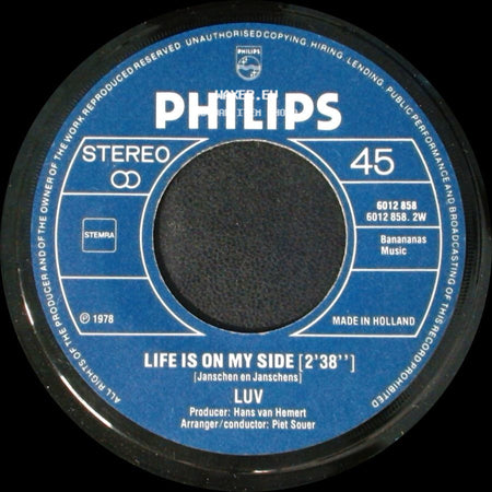 Luv - Trojan Horse (Janschen En Janschens) / Life Is On My Side side B