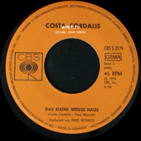 Costa Cordalis - Das Kleine Weisse Haus / Steig In Das Boot Heute Nacht, Anna Lena side A