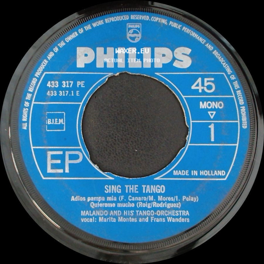 Malando And His Tango-Orchestra - Sing The Tango / Sing The Tango side B