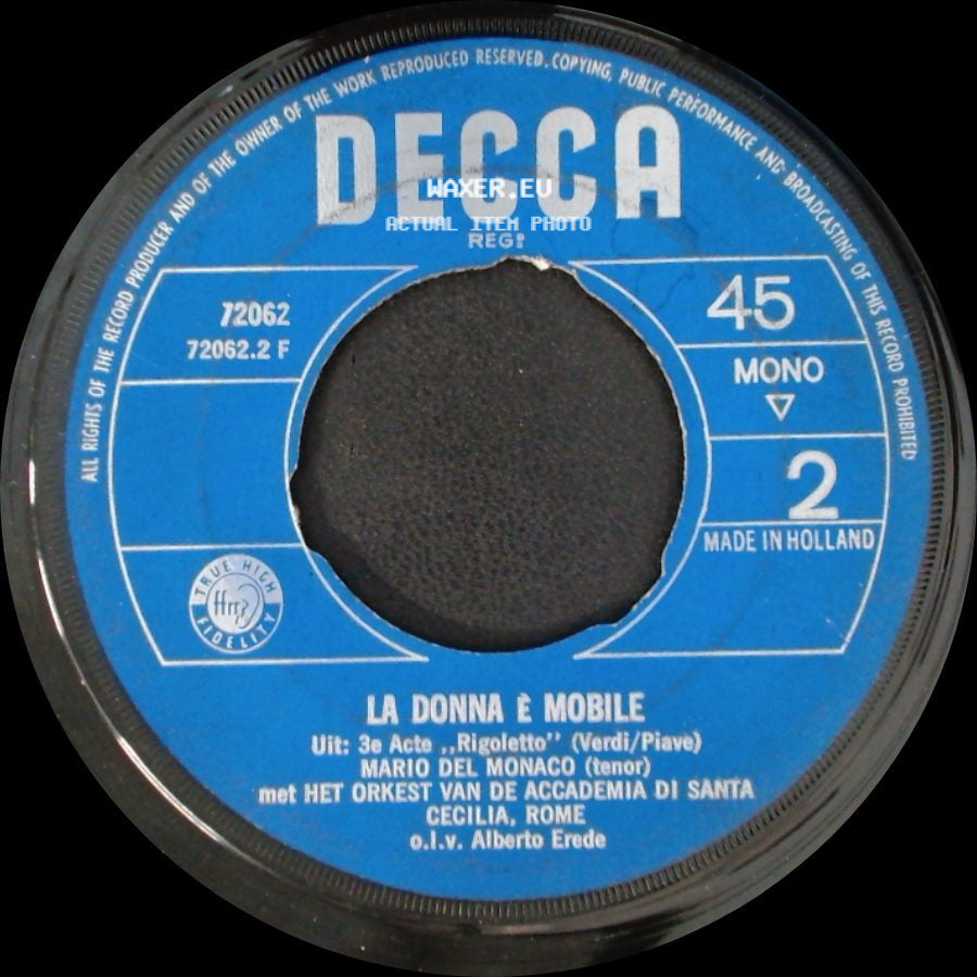 Mario Del Monaco - Questa O Quella / La Donna È Mobile side B