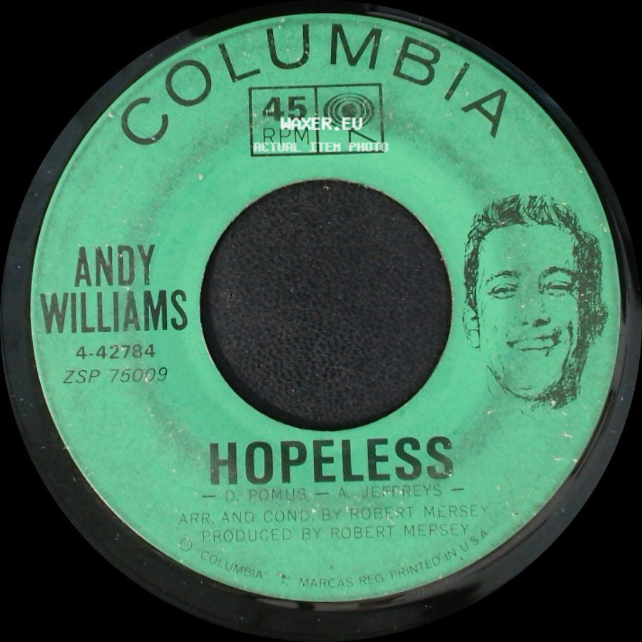 Andy Williams - Hopeless / The Peking Theme (So Little Time) side A
