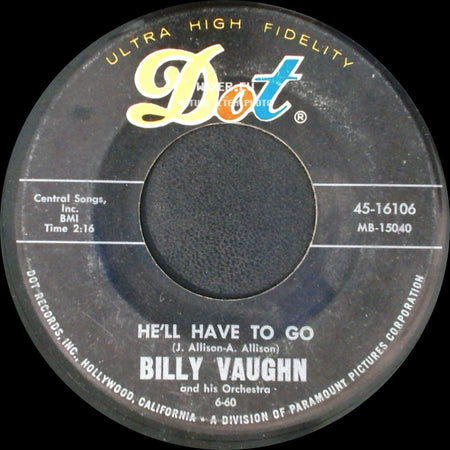 Billy Vaughn - He'll Have To Go / Look For A Star side A