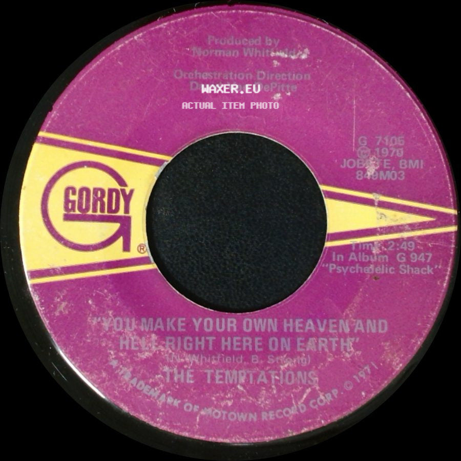 The Temptations - Just My Imagination (Running Away With Me) / You Make Your Own Heaven And Hell Right Here On Earth side B