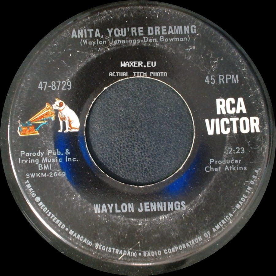 Waylon Jennings - Look Into My Teardrops / Anita, You're Dreaming side B