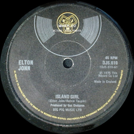 Elton John - Island Girl / Sugar On The Floor side A