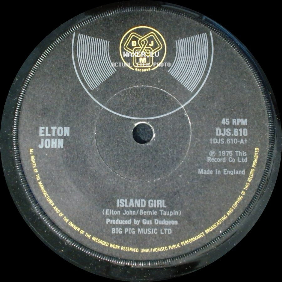 Elton John - Island Girl / Sugar On The Floor side A