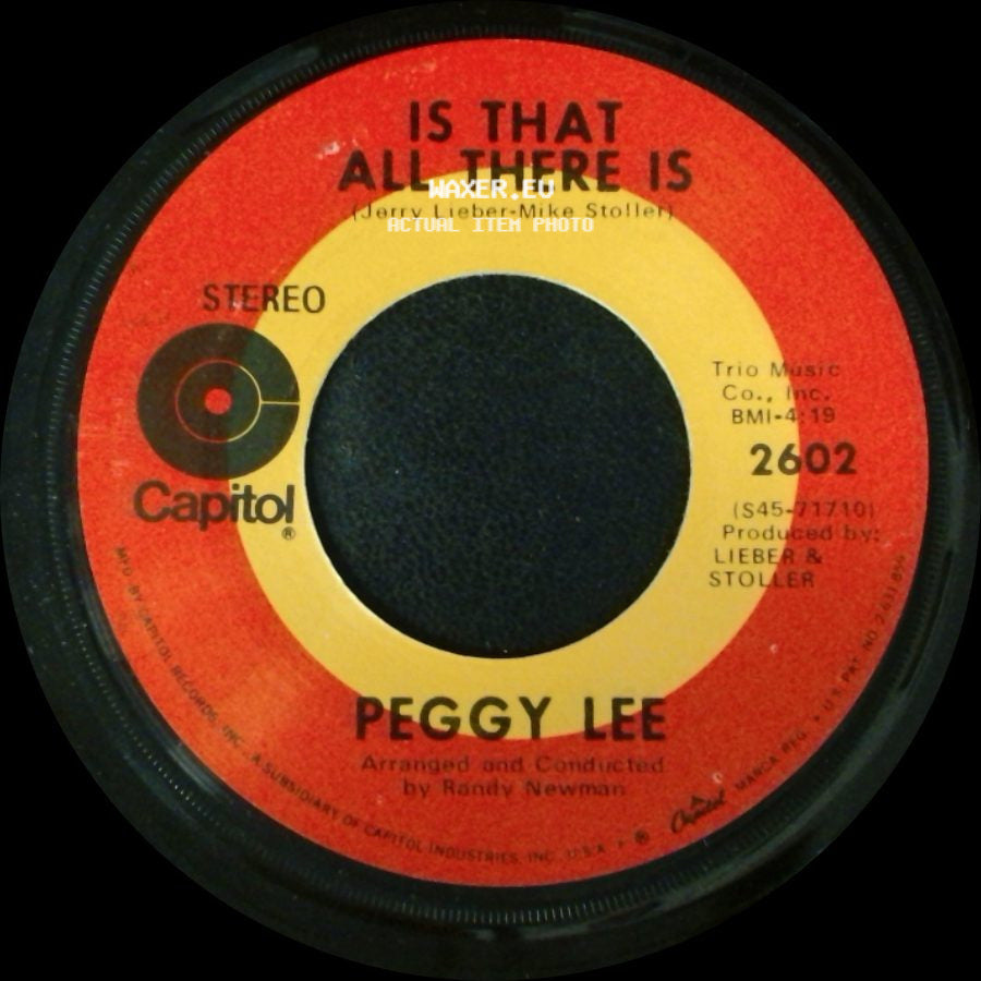 Peggy Lee - Is That All There Is / Me And My Shadow side A