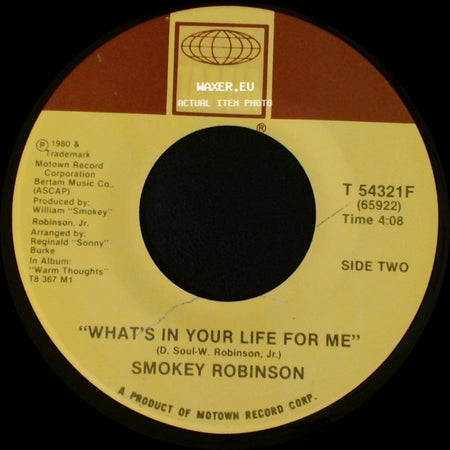 Smokey Robinson - Being With You / "What's In Your Life For Me" side B