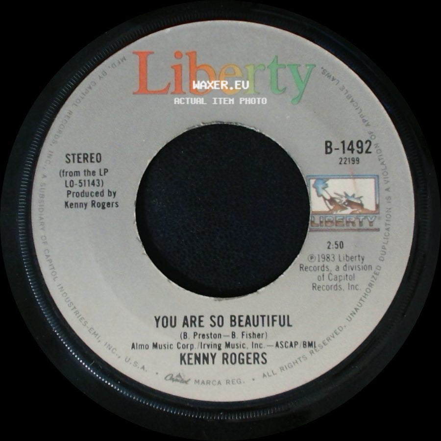 Kenny Rogers / Kenny Rogers And Sheena Easton - You Are So Beautiful / We've Got Tonight side A