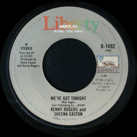 Kenny Rogers / Kenny Rogers And Sheena Easton - You Are So Beautiful / We've Got Tonight side B