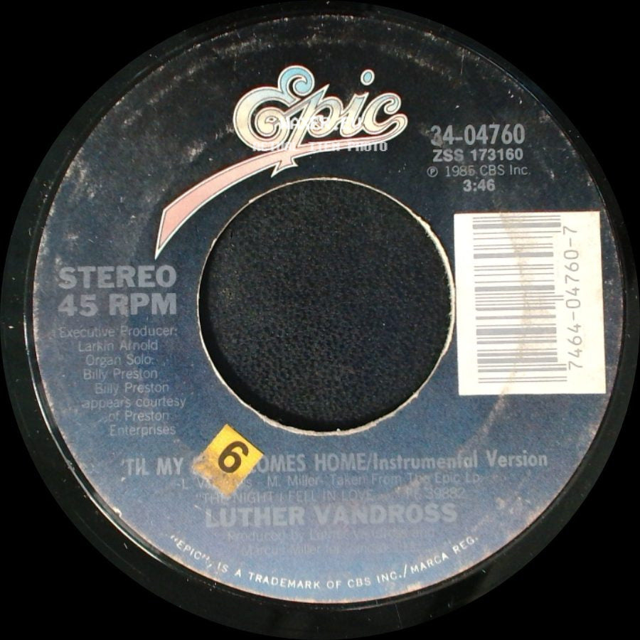 Luther Vandross - 'til My Baby Comes Home/Instrumental Version / 'til My Baby Comes Home side A