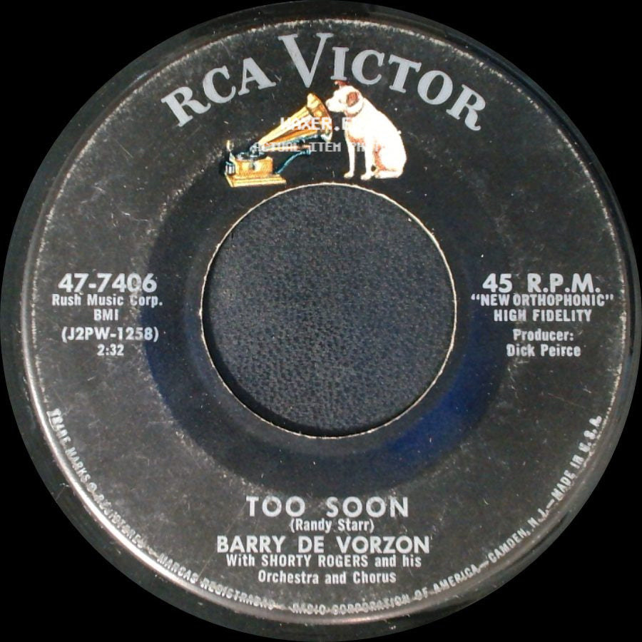 Barry De Vorzon - Too Soon / Honey Bunny side A