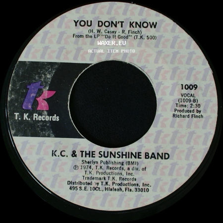 K.C. & The Sunshine Band - You Don't Know / Get Down Tonight side A