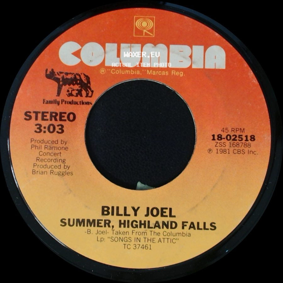 Billy Joel - Summer, Highland Falls / Say Goodbye To Hollywood side A
