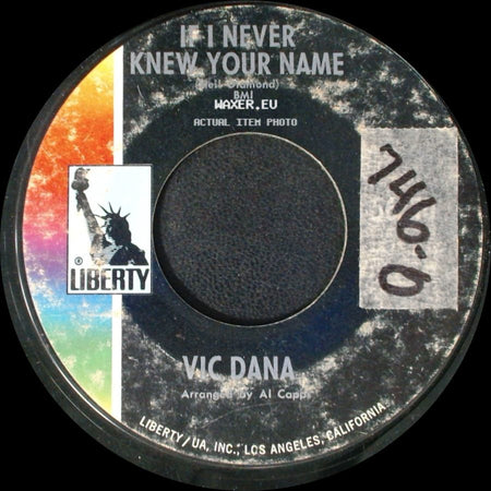 Vic Dana - Sad Day Song / If I Never Knew Your Name side B