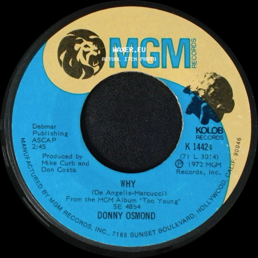 Donny Osmond - Lonely Boy / Why side B