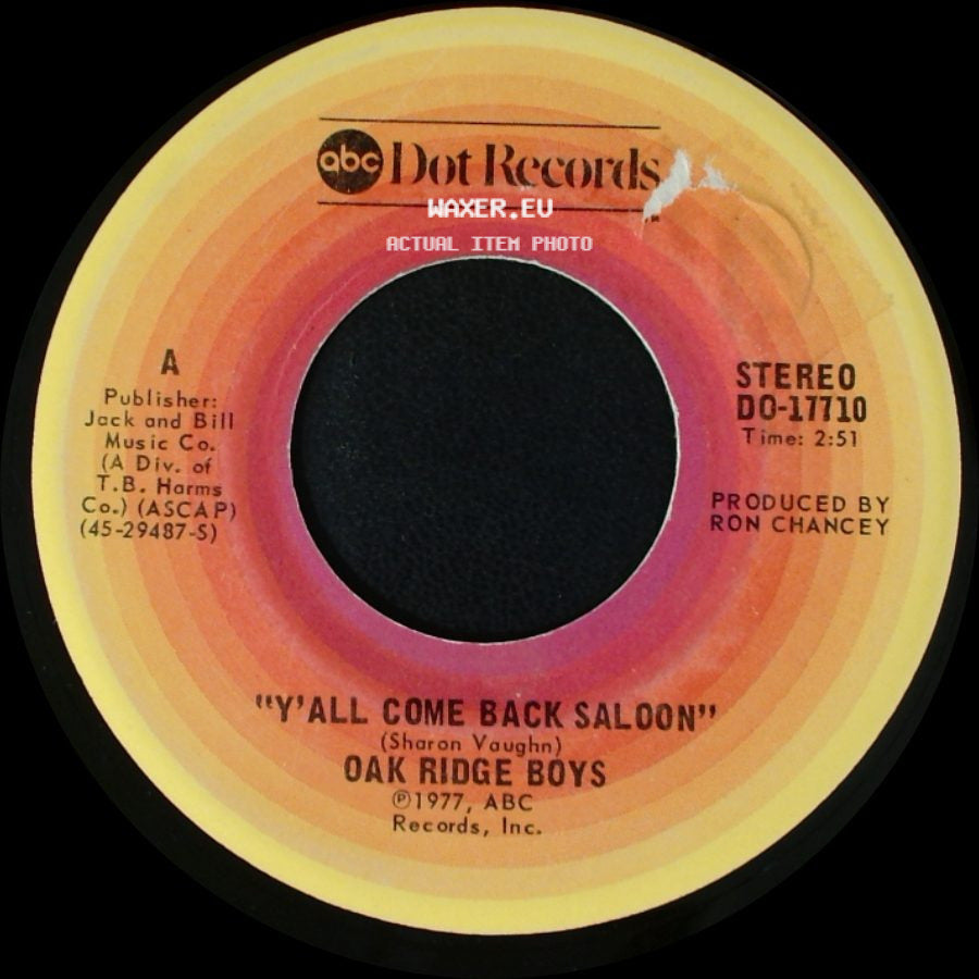 Oak Ridge Boys - Y'all Come Back Saloon / Emmy Lou side A