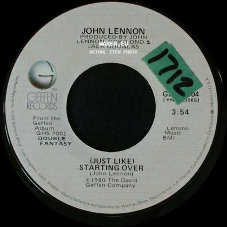 Yoko Ono / John Lennon - Kiss Kiss Kiss / (Just Like) Starting Over side B