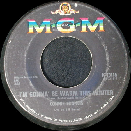 Connie Francis - Al Di La / I'm Gonna' Be Warm This Winter side B